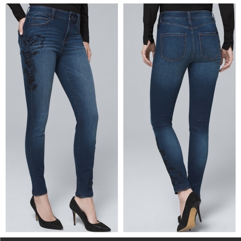 White House Black Market Embellished Skinny Jeans